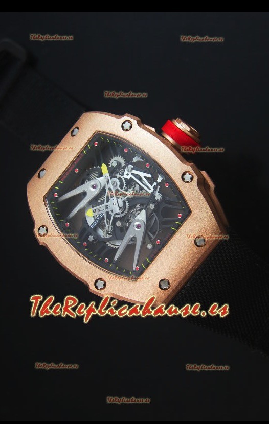 Richard Mille RM027 Tourbillon Reloj Suizo Edición Rafael Nadal Caja en Oro Rosado
