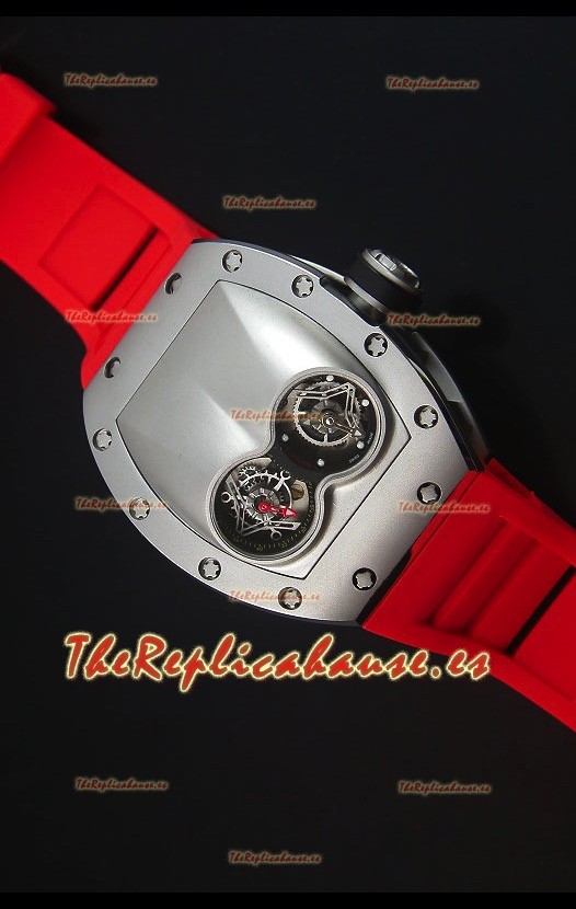 Richard Mille RM053 Tourbillon Pablo Mac Donough Reloj Replica Suizo en Caja de Titanio Correa Roja