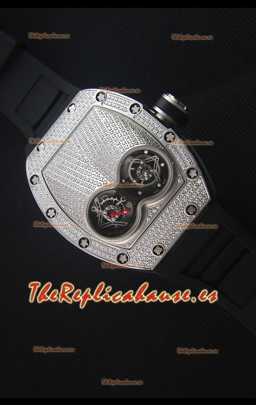Richard Mille RM053 Tourbillon Pablo Mac Donough Reloj Replica Suizo Caja en Titanio Correa Negra