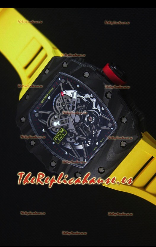 Richard Mille RM035-2 Rafael Nadal Caja de Carbón Forjado con Correa de Goma Amarillo