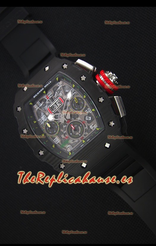 Richard Mille RM011-03 Reloj con Caja de Carbón Forjado color Negro de una sola Pieza en Correa color Negro