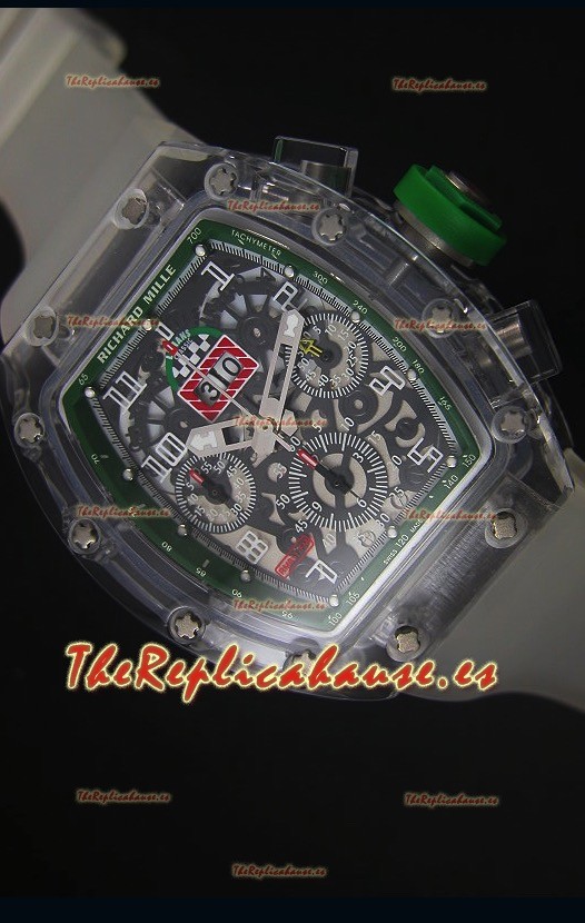 Richard Mille RM056-1 Tourbillon Felipe Massa Reloj Cronógrafo Bisel color Green Bezel Watch