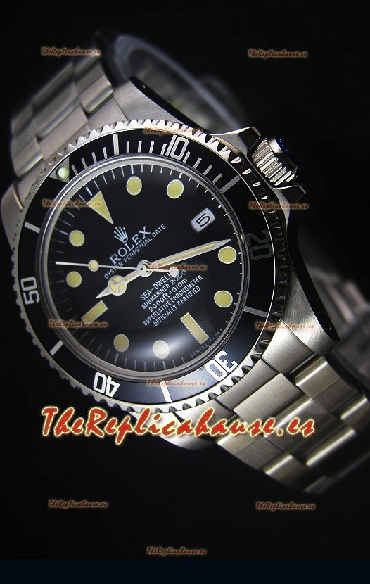 Rolex Sea Dweller Submariner 2000 Estilo Vintage Reloj con Movimiento Japonés
