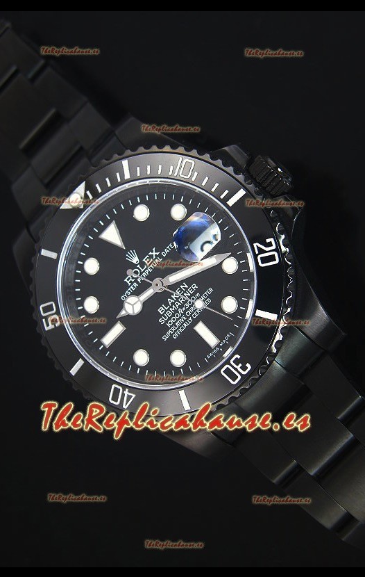 Rolex Submariner Blaken PVD Reloj Replica Suizo