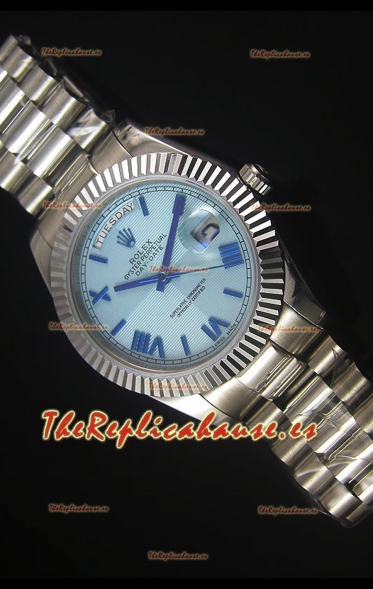 Rolex Day Date Dial Azul Claro Reloj Replica 40MM - Movimiento Suizo 3255