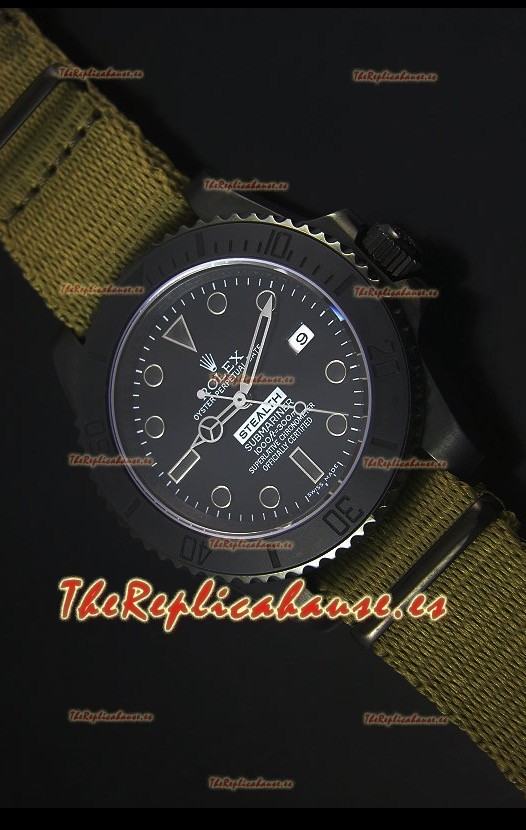 Rolex Submariner Stealth MK IV PVD Reloj Replica Suizo Marcadores de Hora Negros