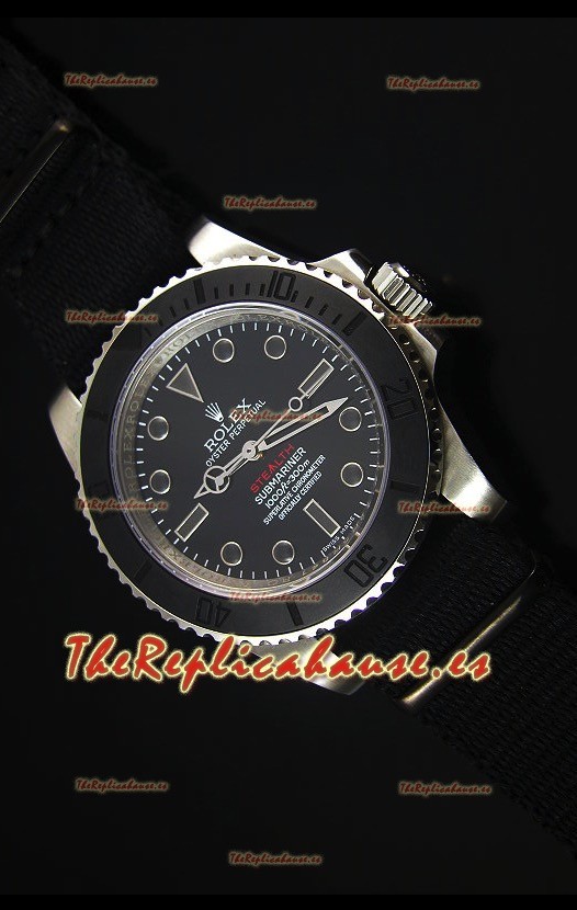 Rolex Submariner Stealth MK IV Reloj Replica Suizo de Acero Inoxidable Marcadores de Hora Negros