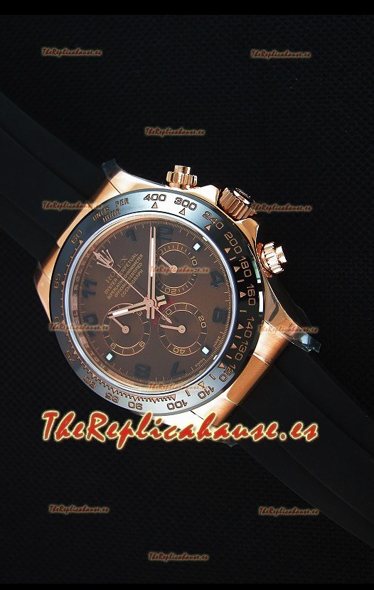 Rolex Daytona 116515 Everose Reloj Replica a Espejo 1:1 Oro Rosado, Dial Marrón