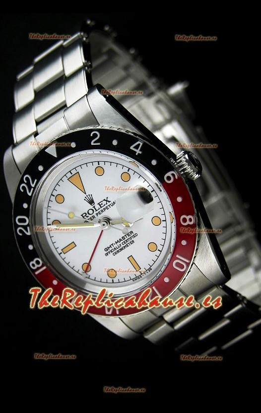 Rolex GMT Master Vintage Edition Reloj Replica Suizo edici{on Vintange Dial Blanco