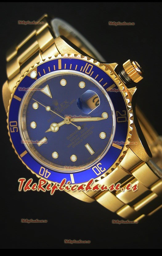 Rolex Submariner 16618 Reloj Replica Suiza 1:1 en Oro con Movimiento Suizo 3135