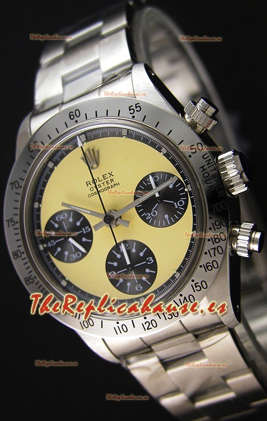 Rolex Daytona Vintage REF 6264 Dial Blanquecino Reloj Réplica Suizo- Reloj de Acero 904L