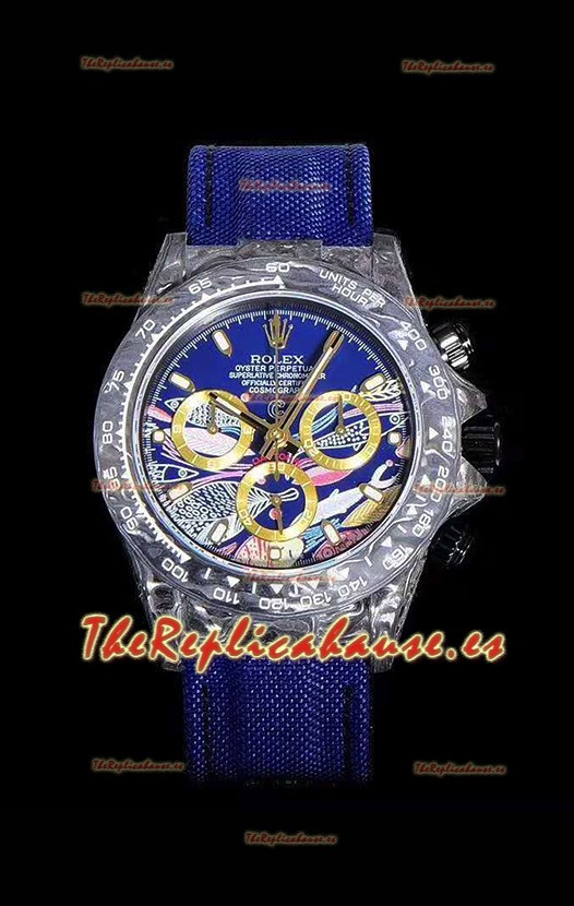 Rolex Daytona CHRONUSART Caja de Carbón forjado, Réplica a Espejo 1:1, Dial Multicolor