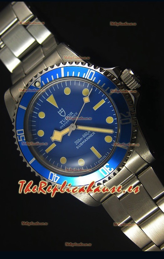 Tudor Oyster Prince Vintage 200M Dial Azul Marcadores en forma de Circulos Reloj Replica Suizo a espejo 1:1