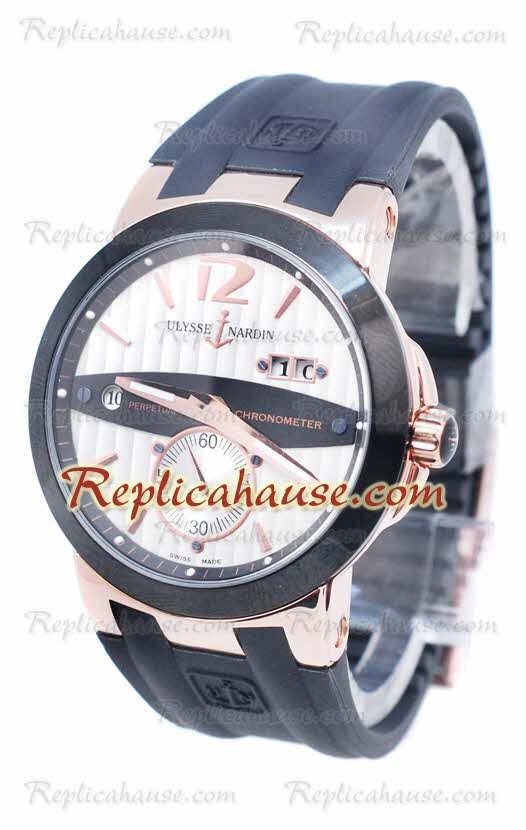 Ulysse Nardin Executive Dual Time Dial en oro rosa Blanco Reloj