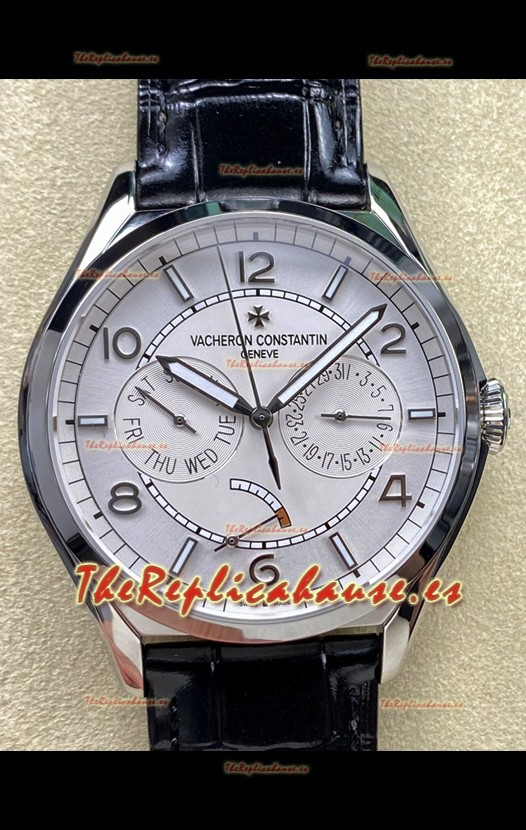 Reloj réplica suizo Vacheron Constantin Fiftysix Day-Date de acero inoxidable con esfera blanca