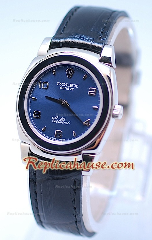 Rolex Celleni Cestello Reloj Suizo Señoras Todo Azul