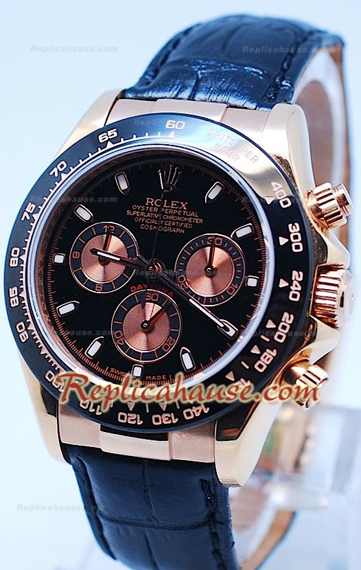 Rolex Daytona Cronógrafo Bisel MonoBloc CeraChrome, Presentación en Negro y Carcasa de Oro Rosa 