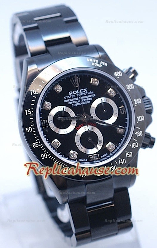 Rolex Daytona Cosmógrafo Project X Editions en Negro Oscuro y Números en Diamantes