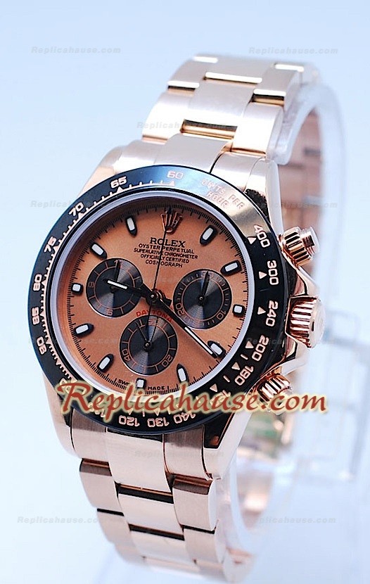 Rolex Daytona Cronógrafo Bisel MonoBloc CeraChrome con Esfera de Oro Rosa Y Cuerpo 
