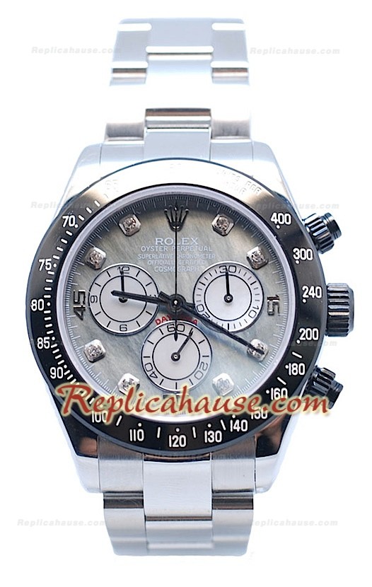 Rolex Daytona Cronógrafo Bisel MonoBloc CeraChrome con Números en Diamantes y Carcasa de Acero - Esfera bombada Blanca