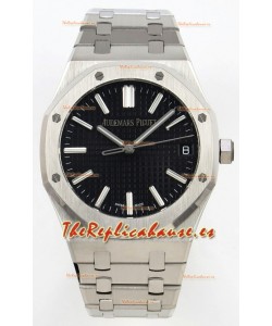 Reloj Royal Oak 15510 con esfera negra, MVMNT con volante de inercia variable, superclon