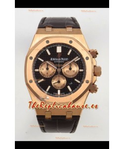 Reloj Royal Oak Chrono 26331 de oro rosa con esfera negra, superclon