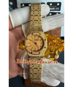 Reloj Royal Oak Frosted 67630BA Mini de 23 mm, oro amarillo, superclon