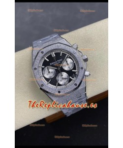 Reloj Royal Oak Chrono 26240 de oro blanco esmerilado con esfera negra, superclon