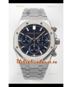 Reloj Royal Oak Chrono 26240 con esfera azul, MVMNT con volante de inercia variable y caja de acero, superclon