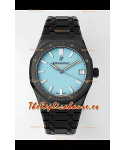 Reloj Royal Oak 15500 con esfera azul Tiffany y cerámica, réplica perfecta