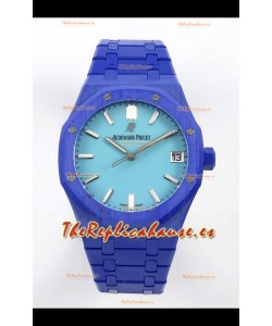 Reloj Royal Oak 15500 con esfera azul Tiffany y cerámica azul, réplica perfecta