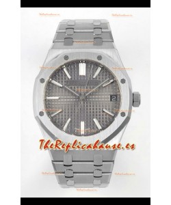 Reloj Royal Oak 15510 Superclon de 41 mm con esfera gris y correa de acero 904L