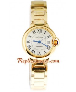 Ballon Blue De Cartier Yellow Gold Dama Reloj Réplica