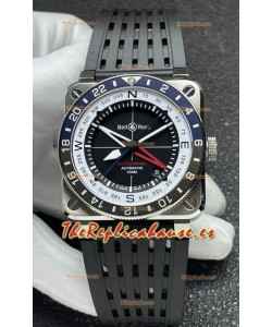 Reloj réplica suizo Bell and Ross BR03 GMT Compass con bisel azul/negro
