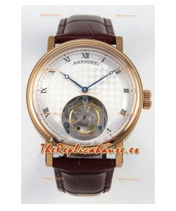 Breguet Classique Tourbillon Reloj Super Clon con Esfera Romana en Oro Rosa