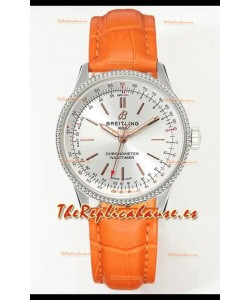 Reloj Navitimer Automatic 36 con esfera de acero y caja de acero, réplica de alta calidad