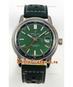 Reloj Top Time B31 Superclon de 38 mm con esfera verde y segundero rojo