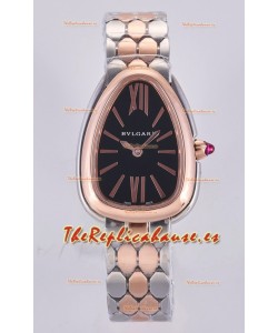 Reloj Serpenti Seduttori Superclon con esfera negra y caja bicolor en oro rosa