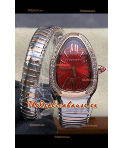Reloj Serpenti Superclon bicolor con esfera roja