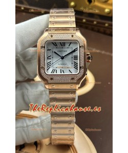 Reloj Santos De Cartier de 35 mm, edición Superclon de oro rosa