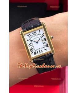 Reloj Cartier Tank Solo de 27 mm, oro amarillo, cuarzo suizo, superclon