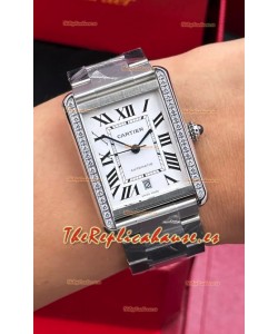 Reloj Cartier Tank Solo Suizo Automatic de 31 mm con diamantes, superréplica