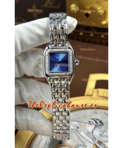 Reloj Cartier Panthère Superclon con caja de acero de 22 mm y esfera azul