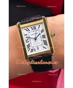 Reloj Cartier Tank Solo Suizo Automatico de 31 mm, oro amarillo, superclon