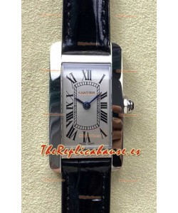 Reloj réplica suizo Cartier Tank Americaine de cuarzo suizo con caja de acero de 19 mm