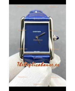 Reloj Cartier Tank Louis de 25 mm con esfera azul y cuarzo suizo