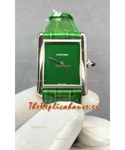 Reloj Cartier Tank Louis de 25 mm con esfera verde y cuarzo suizo
