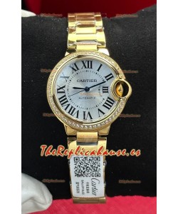 Reloj Ballon De Cartier automático de oro amarillo de 33 mm, superclon