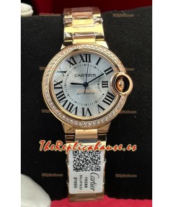 Reloj Ballon De Cartier automático de 33 mm, oro rosa, superclon