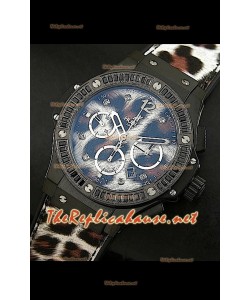 Hulbot Big Bang Edición Leopard con estuche revestido en PVD